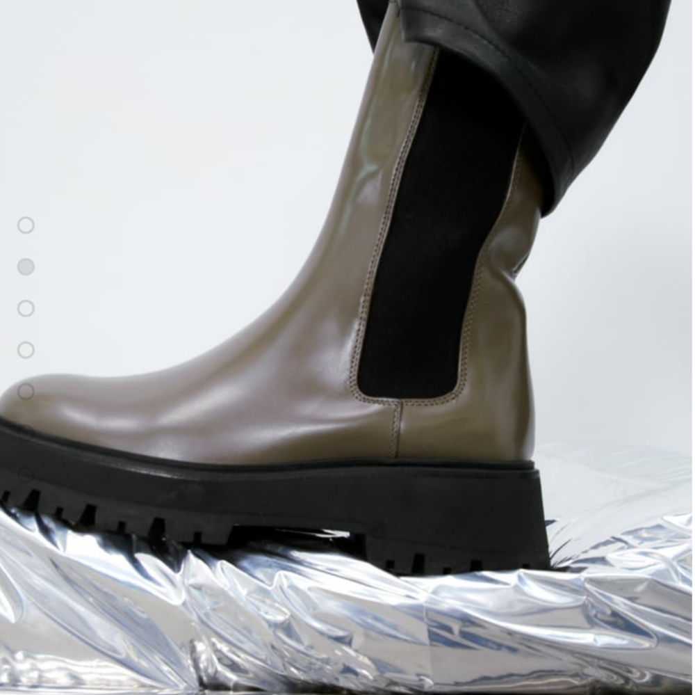 Zara Lug Sole Leather Ankle Boots